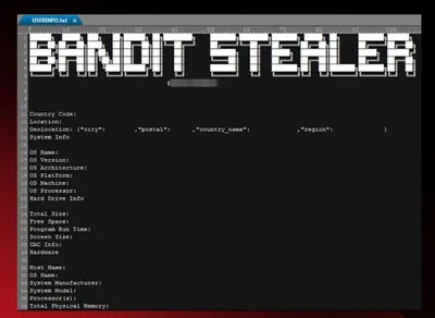 New Bandit Stealer targets web browsers and cryptocurrency wallets